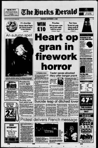 cover page of Bucks Herald published on November 2, 1995