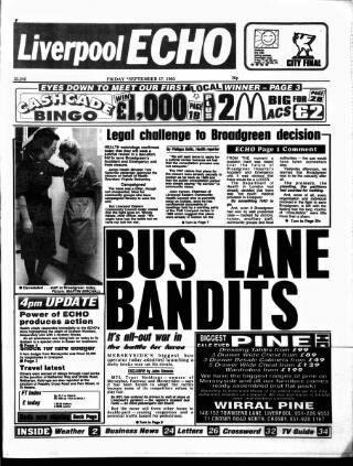 cover page of Liverpool Echo published on September 17, 1993