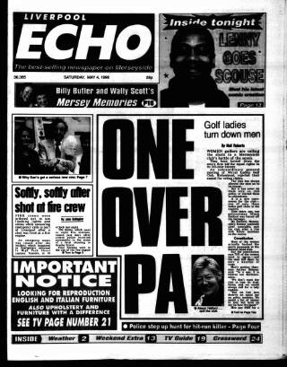 cover page of Liverpool Echo published on May 4, 1996
