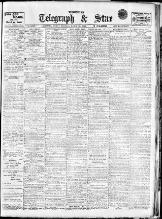 cover page of Sheffield Evening Telegraph published on March 19, 1909