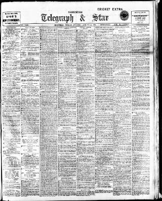 cover page of Sheffield Evening Telegraph published on August 2, 1912