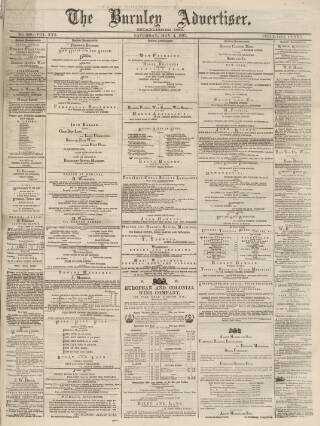 cover page of Burnley Advertiser published on May 4, 1867