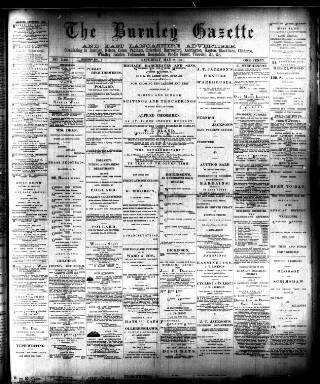 cover page of Burnley Gazette published on May 2, 1891