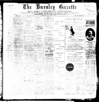 cover page of Burnley Gazette published on August 2, 1899