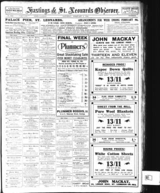 cover page of Hastings and St Leonards Observer published on February 2, 1924