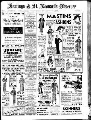 cover page of Hastings and St Leonards Observer published on May 4, 1935