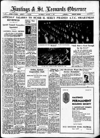 cover page of Hastings and St Leonards Observer published on August 2, 1941