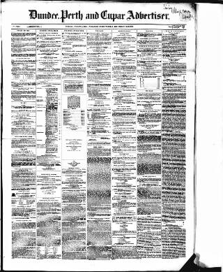 cover page of Dundee, Perth, and Cupar Advertiser published on August 2, 1859