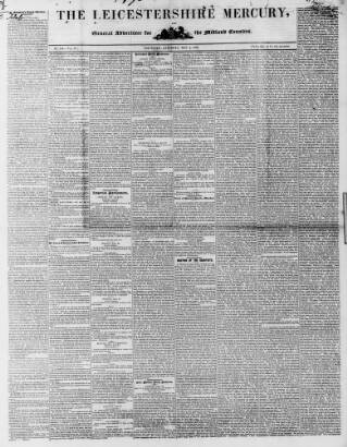 cover page of Leicestershire Mercury published on May 4, 1839