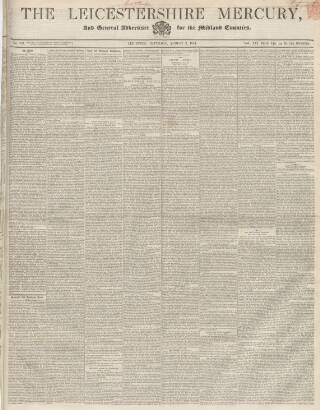 cover page of Leicestershire Mercury published on August 2, 1851