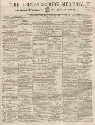 cover page of Leicestershire Mercury published on June 18, 1859