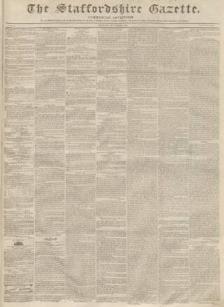cover page of Staffordshire Gazette and County Standard published on September 9, 1841