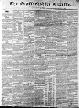 cover page of Staffordshire Gazette and County Standard published on February 10, 1842