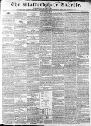 cover page of Staffordshire Gazette and County Standard published on February 24, 1842