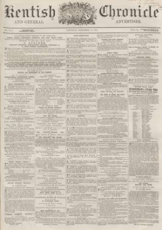 cover page of Kentish Chronicle published on December 14, 1861