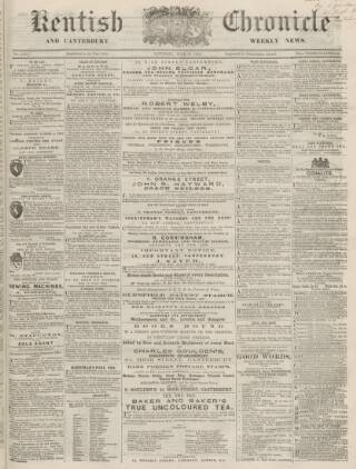 cover page of Kentish Chronicle published on June 18, 1864