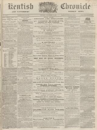 cover page of Kentish Chronicle published on September 17, 1864