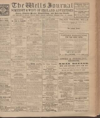 cover page of Wells Journal published on December 14, 1928