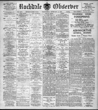 cover page of Rochdale Observer published on February 2, 1927