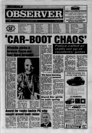 cover page of Rochdale Observer published on November 2, 1991