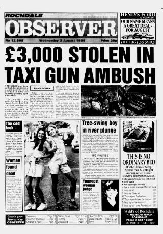 cover page of Rochdale Observer published on August 2, 1995