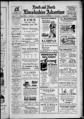 cover page of Louth and North Lincolnshire Advertiser published on June 18, 1955