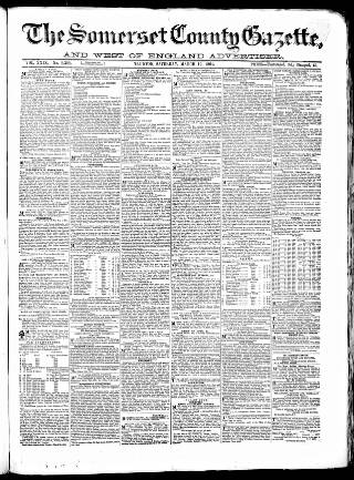 cover page of Somerset County Gazette published on March 19, 1864