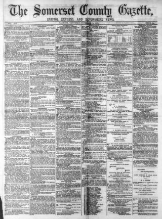 cover page of Somerset County Gazette published on November 2, 1878