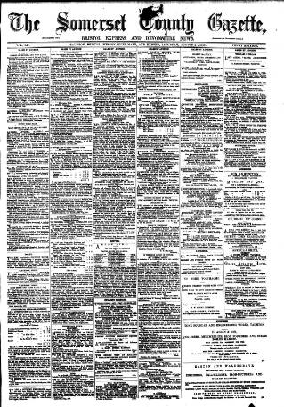 cover page of Somerset County Gazette published on August 24, 1889