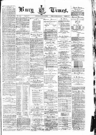 cover page of Bury Times published on May 2, 1885