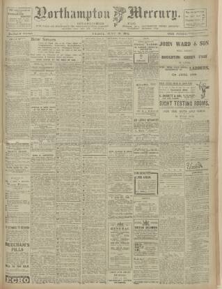 cover page of Northampton Mercury published on June 18, 1915