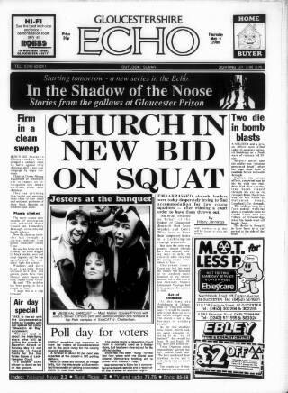 cover page of Gloucestershire Echo published on May 4, 1989
