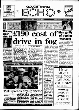 cover page of Gloucestershire Echo published on June 18, 1993