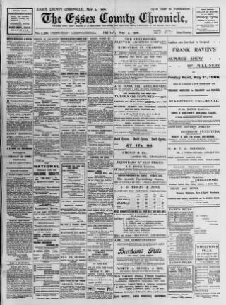 cover page of Chelmsford Chronicle published on May 4, 1906