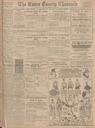 cover page of Chelmsford Chronicle published on November 2, 1917