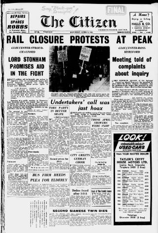 cover page of Gloucester Citizen published on April 4, 1964