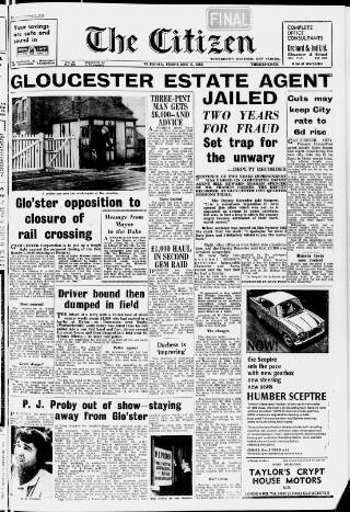 cover page of Gloucester Citizen published on February 2, 1965