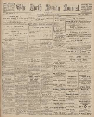 cover page of North Devon Journal published on June 18, 1908