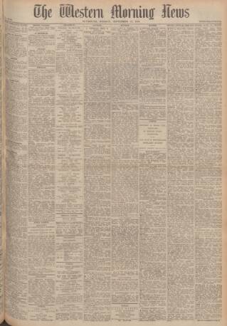 cover page of Western Morning News published on September 17, 1945