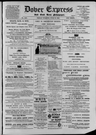 cover page of Dover Express published on June 18, 1886