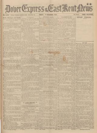 cover page of Dover Express published on December 14, 1928