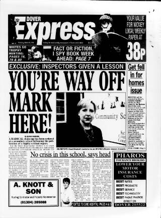 cover page of Dover Express published on March 19, 1998