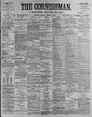 cover page of Cornishman published on August 2, 1900