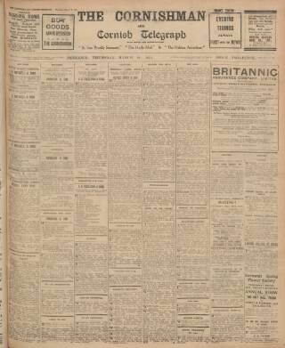 cover page of Cornishman published on March 19, 1931