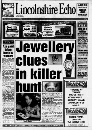 cover page of Lincolnshire Echo published on June 18, 1994