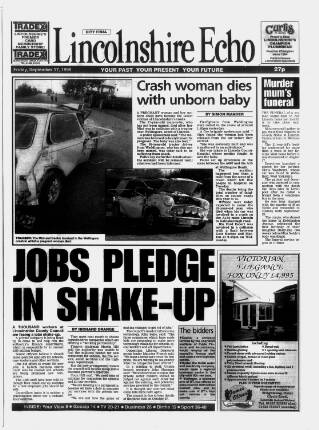 cover page of Lincolnshire Echo published on September 17, 1999