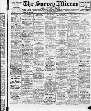 cover page of Surrey Mirror published on June 18, 1920