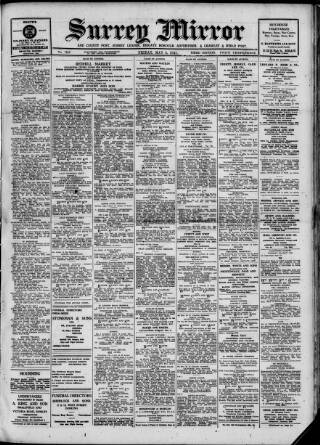 cover page of Surrey Mirror published on May 4, 1945