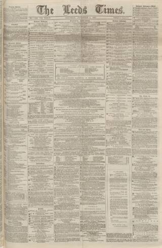 cover page of Leeds Times published on November 2, 1867