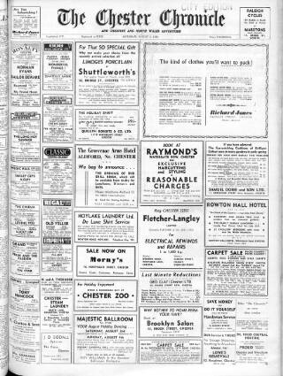 cover page of Chester Chronicle published on August 2, 1958